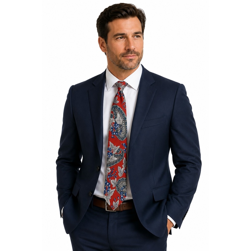 Johnny Carson Paisley Silk Tie Necktie Formal Workwear